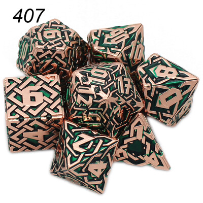2023 Нови метални зарове 7PCs Dnd Set Solid Polyhedral D&D Dice DND за ролева игра Rpg Rol Pathfinder Board Game