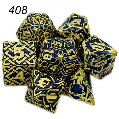 2023 Нови метални зарове 7PCs Dnd Set Solid Polyhedral D&D Dice DND за ролева игра Rpg Rol Pathfinder Board Game