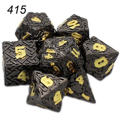 2023 Нови метални зарове 7PCs Dnd Set Solid Polyhedral D&D Dice DND за ролева игра Rpg Rol Pathfinder Board Game