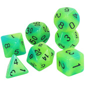 Glow in the Dark kauliukai 7 vnt. / Daugiakampių kauliukų rinkinys D4-D20, skirtas RPG COC DND stalo žaidimui
