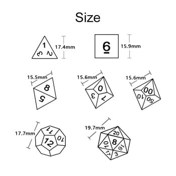 Светещи в тъмното зарове 7 бр./компл. Многостенни зарове D4-D20 за RPG COC DND Настолна игра