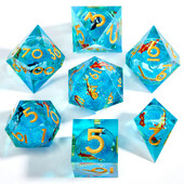 Комплект полиедрални зарове с течно ядро, живи пясъци D&D, използвани за ролеви настолни игри, коледни подаръци, подаръци за Деня на благодарността, партита