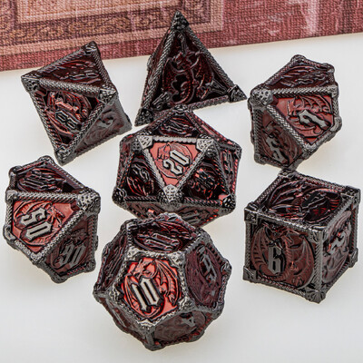 Metal DND Dice Dragon Dice Set Dungeon and Dragon D&D Polyhedral Dice RPG D i D Igre igranja uloga D20 D12 D10 D8 D6
