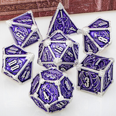 Metal DND Dice Dragon Dice Set Dungeon and Dragon D&D Polyhedral Dice RPG D i D Igre igranja uloga D20 D12 D10 D8 D6