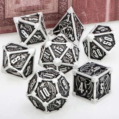 Metal DND Dice Dragon Dice Set Dungeon and Dragon D&D Polyhedral Dice RPG D i D Igre igranja uloga D20 D12 D10 D8 D6