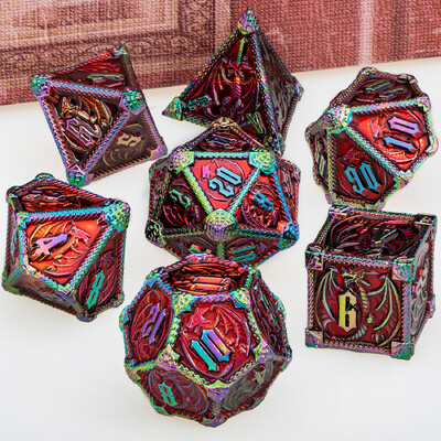 Metal DND Dice Dragon Dice Set Dungeon and Dragon D&D Polyhedral Dice RPG D i D Igre igranja uloga D20 D12 D10 D8 D6