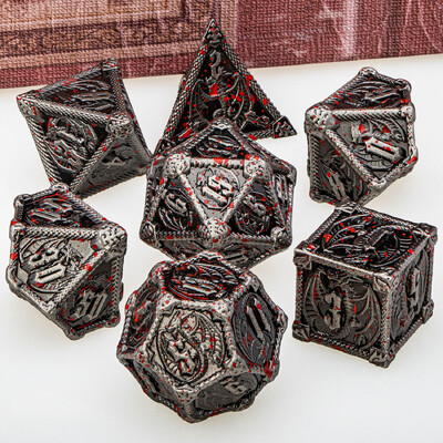 Metal DND Dice Dragon Dice Set Dungeon and Dragon D&D Polyhedral Dice RPG D i D Igre igranja uloga D20 D12 D10 D8 D6