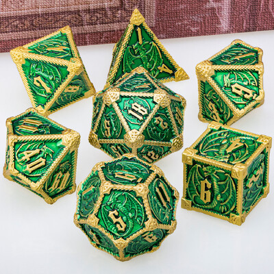 Metal DND Dice Dragon Dice Set Dungeon and Dragon D&D Polyhedral Dice RPG D i D Igre igranja uloga D20 D12 D10 D8 D6