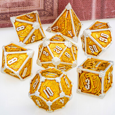 Metal DND Dice Dragon Dice Set Dungeon and Dragon D&D Polyhedral Dice RPG D i D Igre igranja uloga D20 D12 D10 D8 D6