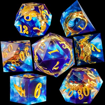 Gospodar prstenova, kockice od smole, set od 7 komada, poliedar, podučavanje matematike, Cthulhu, trčanje, grupna društvena igra igranje uloga D20