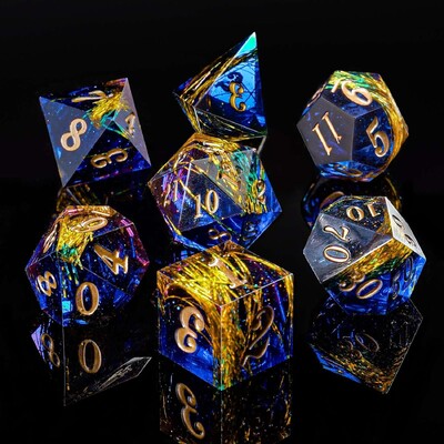 Gospodar prstenova, kockice od smole, set od 7 komada, poliedar, podučavanje matematike, Cthulhu, trčanje, grupna društvena igra igranje uloga D20