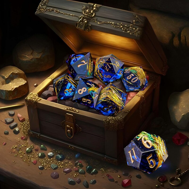 Gospodar prstenova, kockice od smole, set od 7 komada, poliedar, podučavanje matematike, Cthulhu, trčanje, grupna društvena igra igranje uloga D20