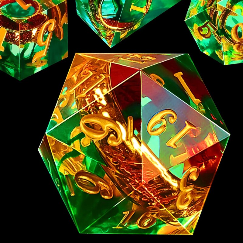 Gospodar prstenova, kockice od smole, set od 7 komada, poliedar, podučavanje matematike, Cthulhu, trčanje, grupna društvena igra igranje uloga D20