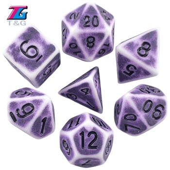 Cool Retro Dice Set 7Pcs/Set Polyhedral TRPG DNDGame Games for Opaque D4-D20 Multi Sides Dice for Board Game