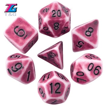 Cool Retro Dice Set 7Pcs/Set Polyhedral TRPG DNDGame Games for Opaque D4-D20 Multi Sides Dice for Board Game