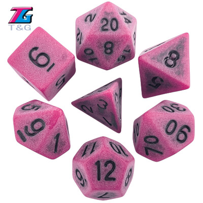 Set de zaruri retro cool 7 bucăți/set Jocuri poliedrice TRPG DNDGame pentru zaruri opace D4-D20 cu mai multe fețe pentru joc de masă