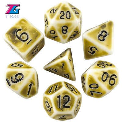 Cool Retro Dice Set 7Pcs/Set Polyhedral TRPG DNDGame Games for Opaque D4-D20 Multi Sides Dice for Board Game