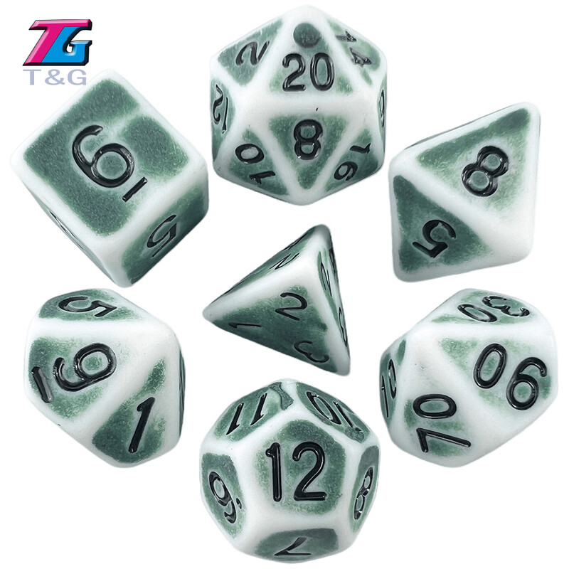 Set de zaruri retro cool 7 bucăți/set Jocuri poliedrice TRPG DNDGame pentru zaruri opace D4-D20 cu mai multe fețe pentru joc de masă