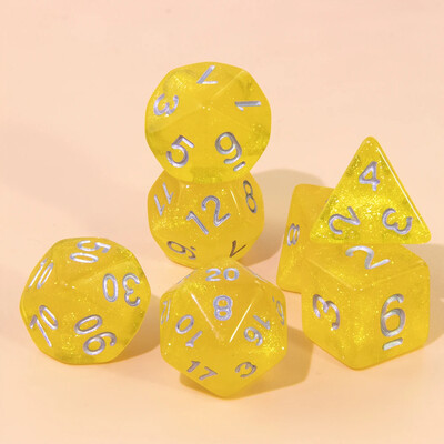 Комплект бляскави полиедрални зарове 7 бр. DND цифрови зарове за настолна настолна игра Аксесоари за ролеви игри