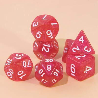 Комплект бляскави полиедрални зарове 7 бр. DND цифрови зарове за настолна настолна игра Аксесоари за ролеви игри
