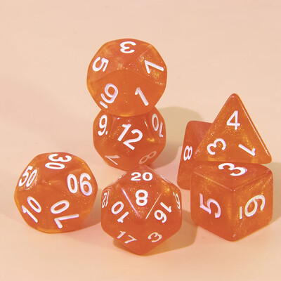Комплект бляскави полиедрални зарове 7 бр. DND цифрови зарове за настолна настолна игра Аксесоари за ролеви игри