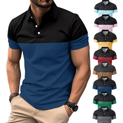 2024, populară, la modă europeană și americană, tricou polo nou de vară, tricou polo sport cu rever pentru bărbați.