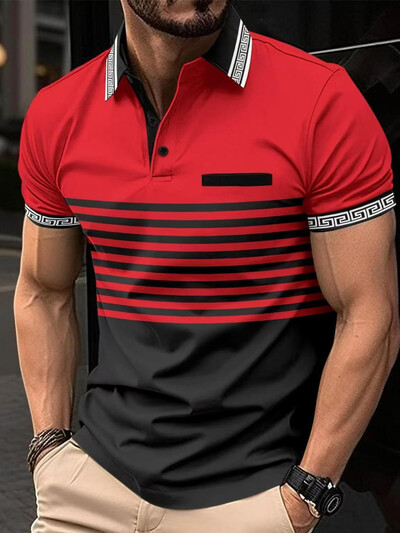 Nova visokokvalitetna ljetna muška polo majica s patentnim zatvaračem, modna, ležerna, poslovna majica kratkih rukava, sportske prozračne majice s ispisom na pruge