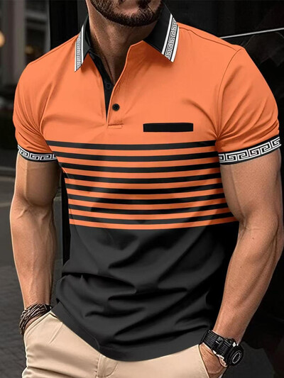 Nova visokokvalitetna ljetna muška polo majica s patentnim zatvaračem, modna, ležerna, poslovna majica kratkih rukava, sportske prozračne majice s ispisom na pruge