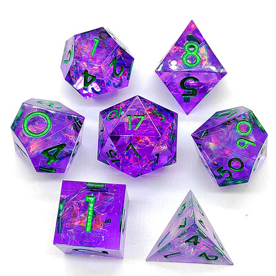 Set de 7 bucăți/set New Fantasy Mixed Color Series Polihedral Dice Digital Set for DND TRPG Party Entertainment Board Game Game Supplies