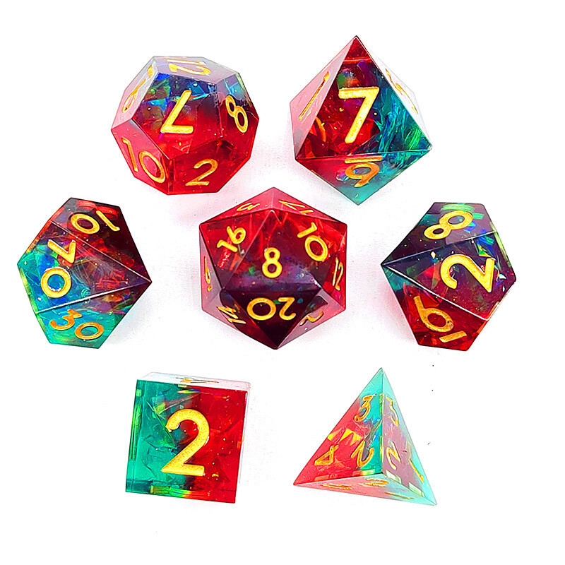 7pcs/set New Fantasy Mixed Color Series Polyhedral Digital Dice Set for DND TRPG Party Entertainment Board Stol Games Supplies