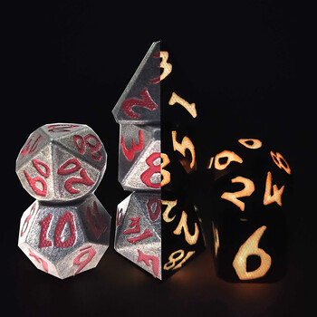 Solid Polyhedral Metal Dice, D & D Dice, DND for Role Playing, Rpg, Rol Pathfinder επιτραπέζιο παιχνίδι, Dragon Scale Gifts, 7PCs, 2023