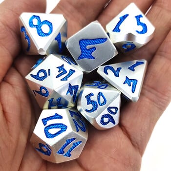 Solid Polyhedral Metal Dice, D & D Dice, DND for Role Playing, Rpg, Rol Pathfinder επιτραπέζιο παιχνίδι, Dragon Scale Gifts, 7PCs, 2023