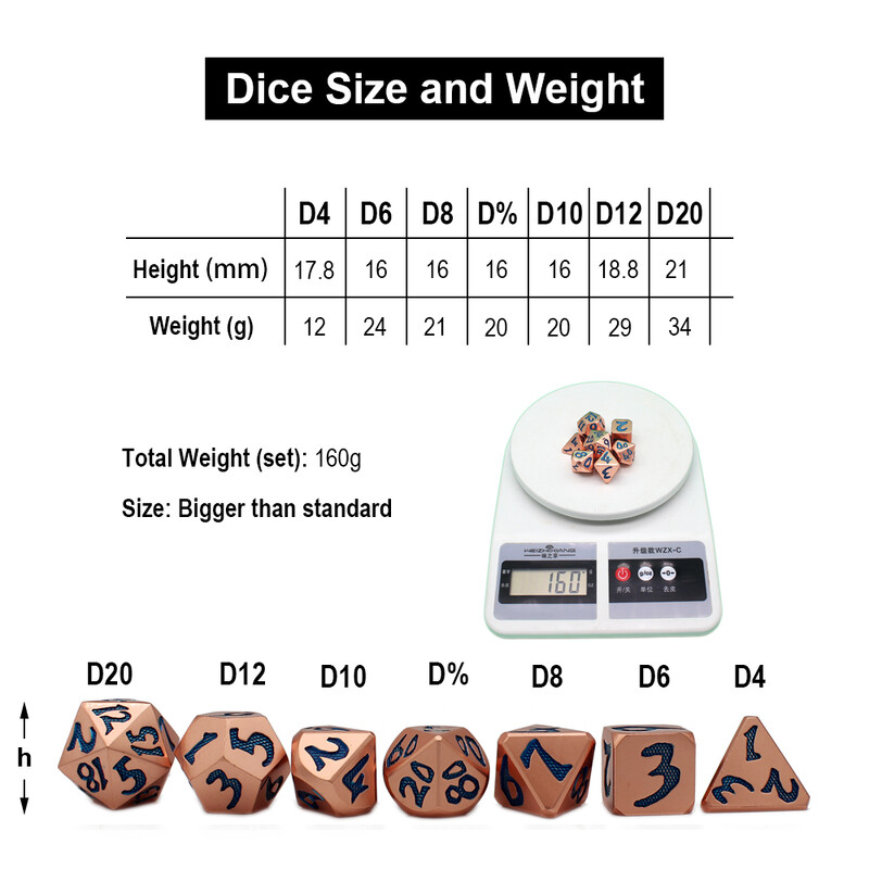 Čvrste poliedarske metalne kocke, D & D kocke, DND za igranje uloga, Rpg, društvena igra Rol Pathfinder, darovi zmajeve ljuske, 7 komada, 2023.