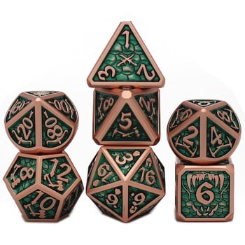 New Style 7 Pcs Galaxy Metal D&D Dice, Metal DND Dice, Polyhedral Metal Dice Set, for Role Playing Game Pathfinder