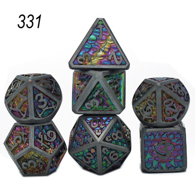 Нов стил 7 бр Galaxy Metal D&D Dice, Metal DND Dice, Polyhedral Metal Dice Set, for Role Playing Game Pathfinder