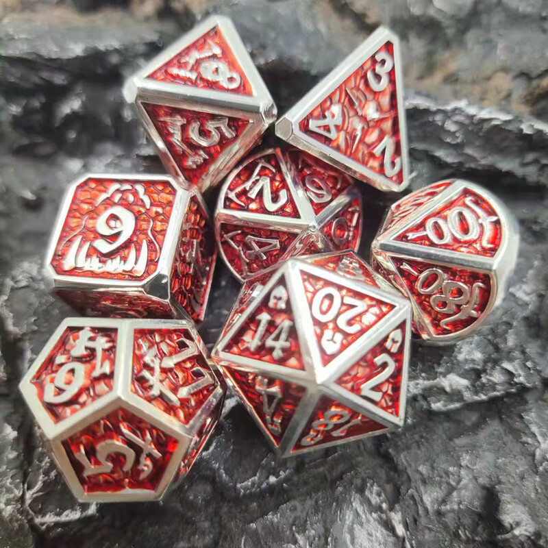 Нов стил 7 бр Galaxy Metal D&D Dice, Metal DND Dice, Polyhedral Metal Dice Set, for Role Playing Game Pathfinder