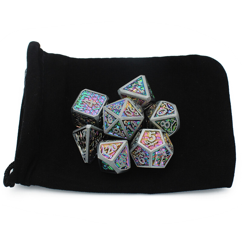 Нов стил 7 бр Galaxy Metal D&D Dice, Metal DND Dice, Polyhedral Metal Dice Set, for Role Playing Game Pathfinder