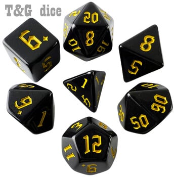 Polyhedral Opaque Dice set for DND TRPG Boardgame Entertainment/Party Game/Education/Gift