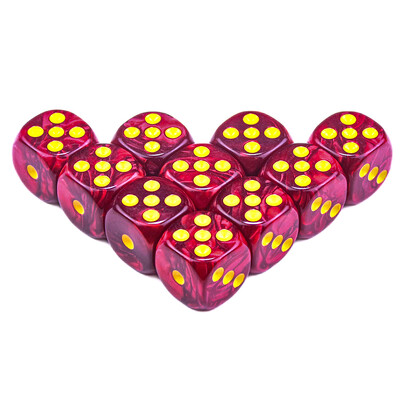 10Pcs Dice D6 16mm Хазартни зарове Мраморен ефект Точки Аксесоари за игра на зарове Играчка и подарък