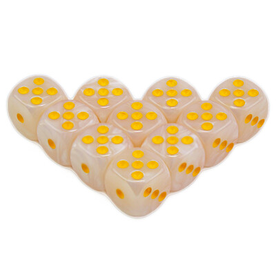10Pcs Dice D6 16mm Хазартни зарове Мраморен ефект Точки Аксесоари за игра на зарове Играчка и подарък