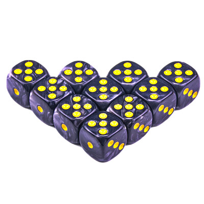 10Pcs Dice D6 16mm Хазартни зарове Мраморен ефект Точки Аксесоари за игра на зарове Играчка и подарък