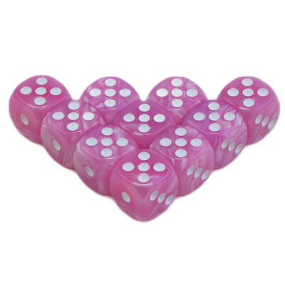 10Pcs Dice D6 16mm Хазартни зарове Мраморен ефект Точки Аксесоари за игра на зарове Играчка и подарък