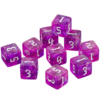 Polyhedral Dice 10 τμχ Glitter 6 όψεων D6 για Είδη πάρτι Οικογενειακά παιχνίδια Ζάρια Αξεσουάρ