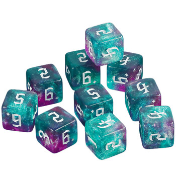 Polyhedral Dice 10 τμχ Glitter 6 όψεων D6 για Είδη πάρτι Οικογενειακά παιχνίδια Ζάρια Αξεσουάρ