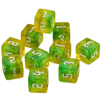 Polyhedral Dice 10 τμχ Glitter 6 όψεων D6 για Είδη πάρτι Οικογενειακά παιχνίδια Ζάρια Αξεσουάρ