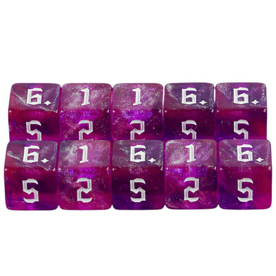 Многостенни зарове 10 бр. 6-странни блясъци D6 за парти консумативи Парти семейни игри Зарове Аксесоари
