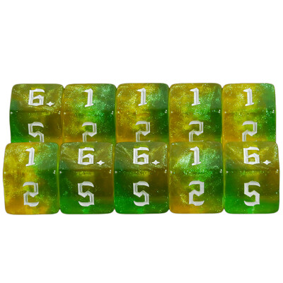 Многостенни зарове 10 бр. 6-странни блясъци D6 за парти консумативи Парти семейни игри Зарове Аксесоари