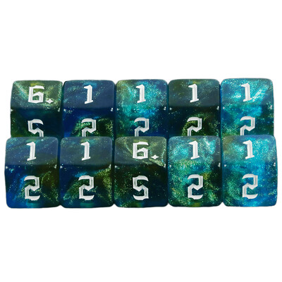 Многостенни зарове 10 бр. 6-странни блясъци D6 за парти консумативи Парти семейни игри Зарове Аксесоари