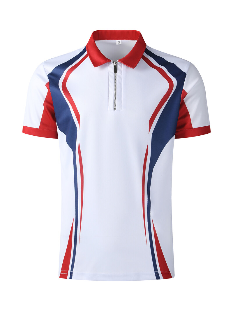 2024. aasta uus mood meeste lühikeste varrukatega polosärk Liibuv triibulise trükiga tänavarõivad vabaaja meeste hingavad meesterõivad