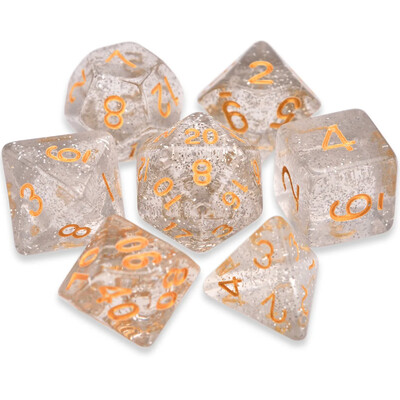 7 vnt. rinkinys, naujas blizgantis auksinis geltonas daugiakampis stalo žaidimo skaitmeninis kauliukas, skirtas DND TRPG RPG D20 D12 D10 D8 D6 D4 stalo žaidimų kauliukų rinkinys